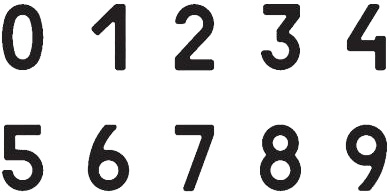 Рисунок В.1 - Пример шрифта цифр