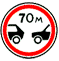 Ограничение минимальной дистанции - дорожный знак 3.16