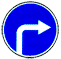 Движение направо - дорожный знак 4.1.2