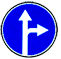Движение прямо или направо - дорожный знак 4.1.4
